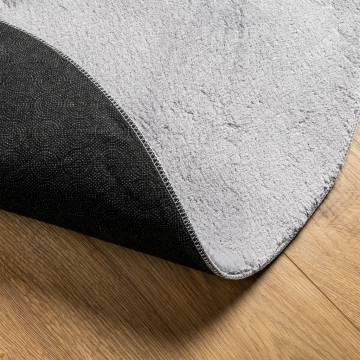 Soft and Washable Grey Rug HUARTE Ø 80 cm | Hipomarket UK