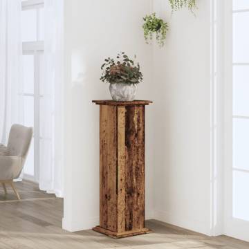 Plant Stand Old Wood 33x33x100 cm - Durable & Elegant