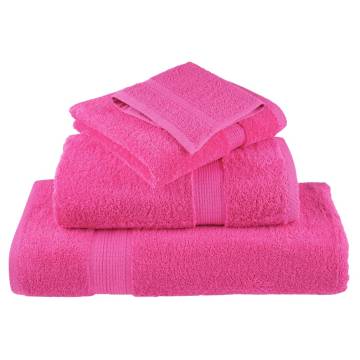 12 Piece Premium Towel Set SOLUND Pink - Soft & Durable 600 gsm