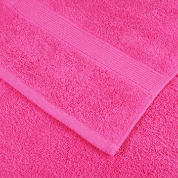 12 Piece Premium Towel Set SOLUND Pink - Soft & Durable 600 gsm