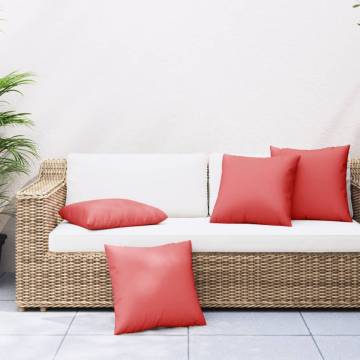 Red Sofa Cushions - 4 pcs 60x60 cm Fabric for Outdoor & Indoor