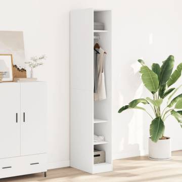 Stylish White Wardrobe - 30x50x200 cm Engineered Wood