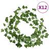 Artificial Ivy Garlands 12 pcs Green 200 cm | Hipomarket