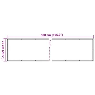 Balcony Privacy Screen Cream 500x75 cm PVC - HipoMarket UK