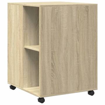 Side Table with Wheels - Sonoma Oak | Stylish & Practical