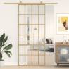 Sliding Door Gold 90x205 cm Clear ESG Glass and Aluminium Colour gold Size 90 x 205 cm Quantity in Package 1 Pattern 6x4 grids 