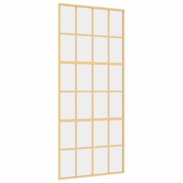 Sliding Door Gold 90x205 cm - Clear ESG Glass & Aluminium