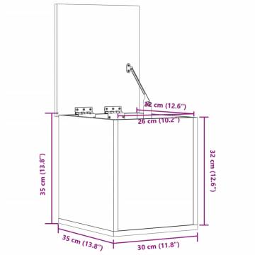 Storage Box White 30x35x35 cm | Durable Engineered Wood