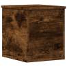 Smoked Oak Storage Box - 30x35x35 cm Engineered Wood