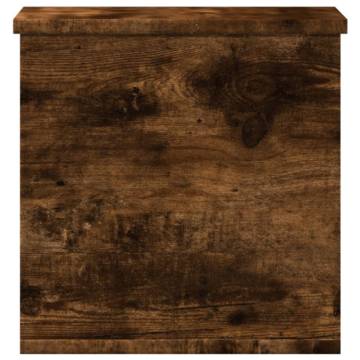 Smoked Oak Storage Box - 30x35x35 cm Engineered Wood