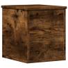 Smoked Oak Storage Box - 30x35x35 cm Engineered Wood