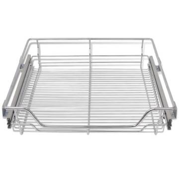 Pull-Out Wire Baskets 2 pcs Silver 600 mm - Hipomarket