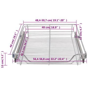 Pull-Out Wire Baskets 2 pcs Silver 600 mm - Hipomarket