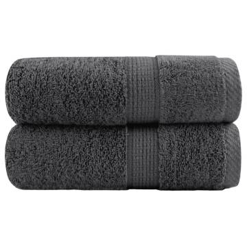 Premium Guest Towels SOLUND 2pcs Anthracite 30x50cm 600gsm