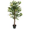  Artificial Lemon Tree with 3 Trunks Green 120 cm PP Size 120 cm 