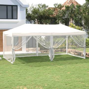 Folding Party Tent with Sidewalls White 3x6m - HipoMarket UK