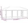 Folding Party Tent with Sidewalls White 3x6m - HipoMarket UK