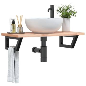 Stylish Black Steel Shelf Brackets for Washbasin | 2 Pcs