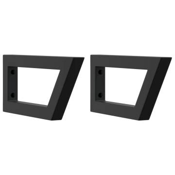 Stylish Black Steel Shelf Brackets for Washbasin | 2 Pcs