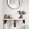 Stylish Black Steel Shelf Brackets for Washbasin | 2 Pcs