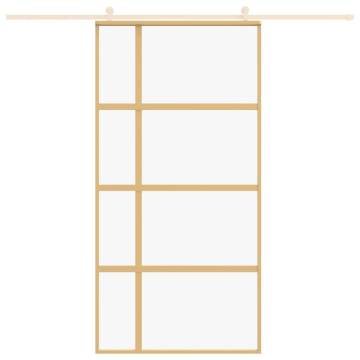 Sliding Door Gold 102.5x205 cm - Clear ESG Glass & Aluminium