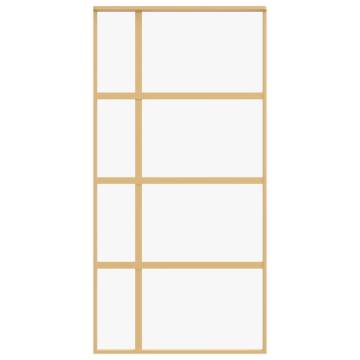 Sliding Door Gold 102.5x205 cm - Clear ESG Glass & Aluminium