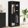 Stylish Black Wardrobe 80x50x200 cm - Durable Engineered Wood