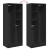 Stylish Black Wardrobe 80x50x200 cm - Durable Engineered Wood