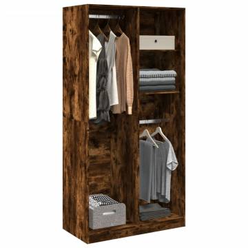 Stylish Smoked Oak Wardrobe - 100x50x200 cm | Hipo Market