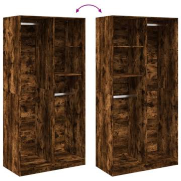 Stylish Smoked Oak Wardrobe - 100x50x200 cm | Hipo Market