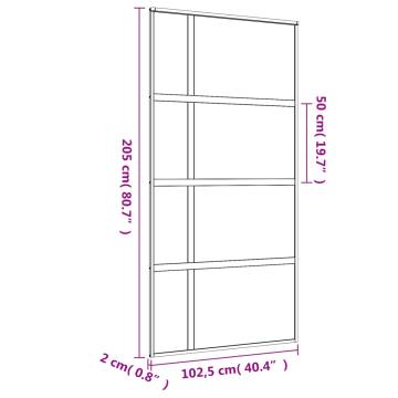 Sliding Door Gold 102.5x205 cm - Clear ESG Glass & Aluminium