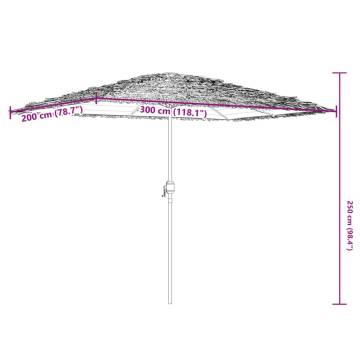 Garden Parasol with Steel Pole Blue 300x200 cm - Hipomarket