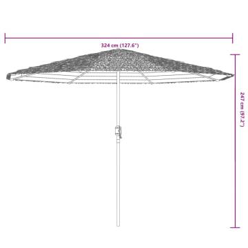 Garden Parasol with Steel Pole - Green 324x324 cm