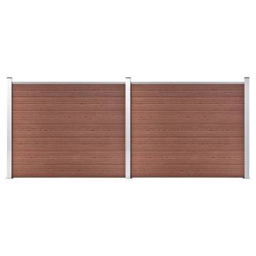 Fence Panel Set WPC 353x146 cm Brown | Durable Garden Fencing