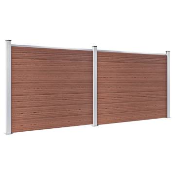 Fence Panel Set WPC 353x146 cm Brown | Durable Garden Fencing