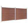 Fence Panel Set WPC 353x146 cm Brown | Durable Garden Fencing