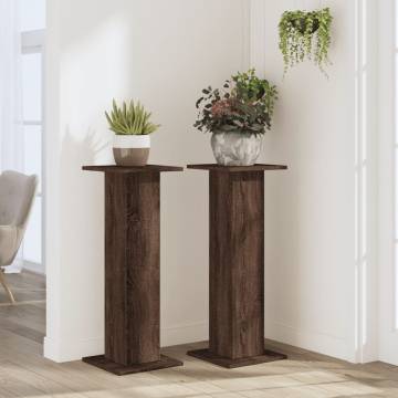 Stylish Brown Oak Plant Stands - 2 pcs 80 cm - Engineered Wood