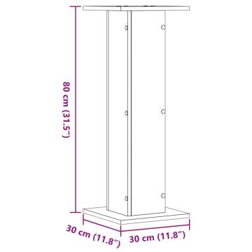 Stylish Brown Oak Plant Stands - 2 pcs 80 cm - Engineered Wood