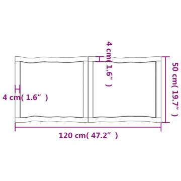 Table Top 120x50 cm Solid Wood Live Edge | HipoMarket UK