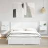  Bed Headboard with Cabinets White 160 cm Engineered Wood Colour white Quantity in Package 1 Model one drawer with led 