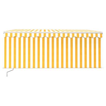 Manual Retractable Awning 3x2.5m Yellow & White - HipoMarket