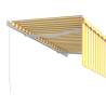 Manual Retractable Awning 3x2.5m Yellow & White - HipoMarket