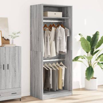 Grey Sonoma Wardrobe - Stylish & Compact 80x50x200 cm