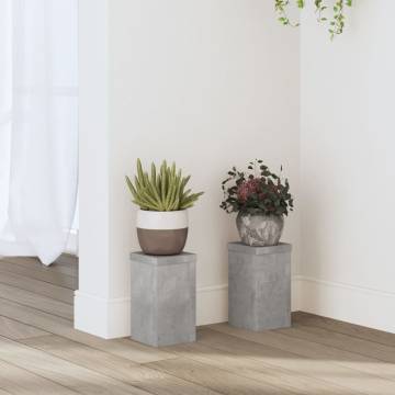 Concrete Grey Plant Stands - 2 pcs | Hipomarket