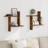 Wall Shelves 2 pcs Smoked Oak - Stylish Storage Solution