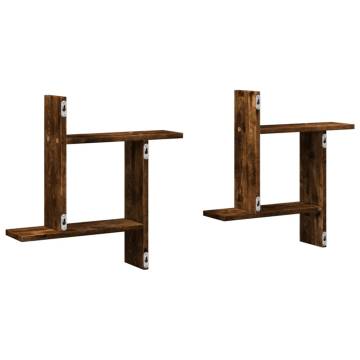 Wall Shelves 2 pcs Smoked Oak - Stylish Storage Solution