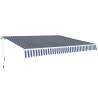 Folding Awning Manual Operated 400 cm Blue/White - Hipomarket