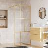  Walk-in Shower Wall with Clear ESG Glass Gold 80x195 cm Colour gold Size 80 x 195 cm 