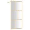 Walk-in Shower Wall with Clear ESG Glass Gold - 80x195 cm