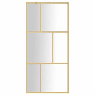 Walk-in Shower Wall with Clear ESG Glass Gold - 80x195 cm